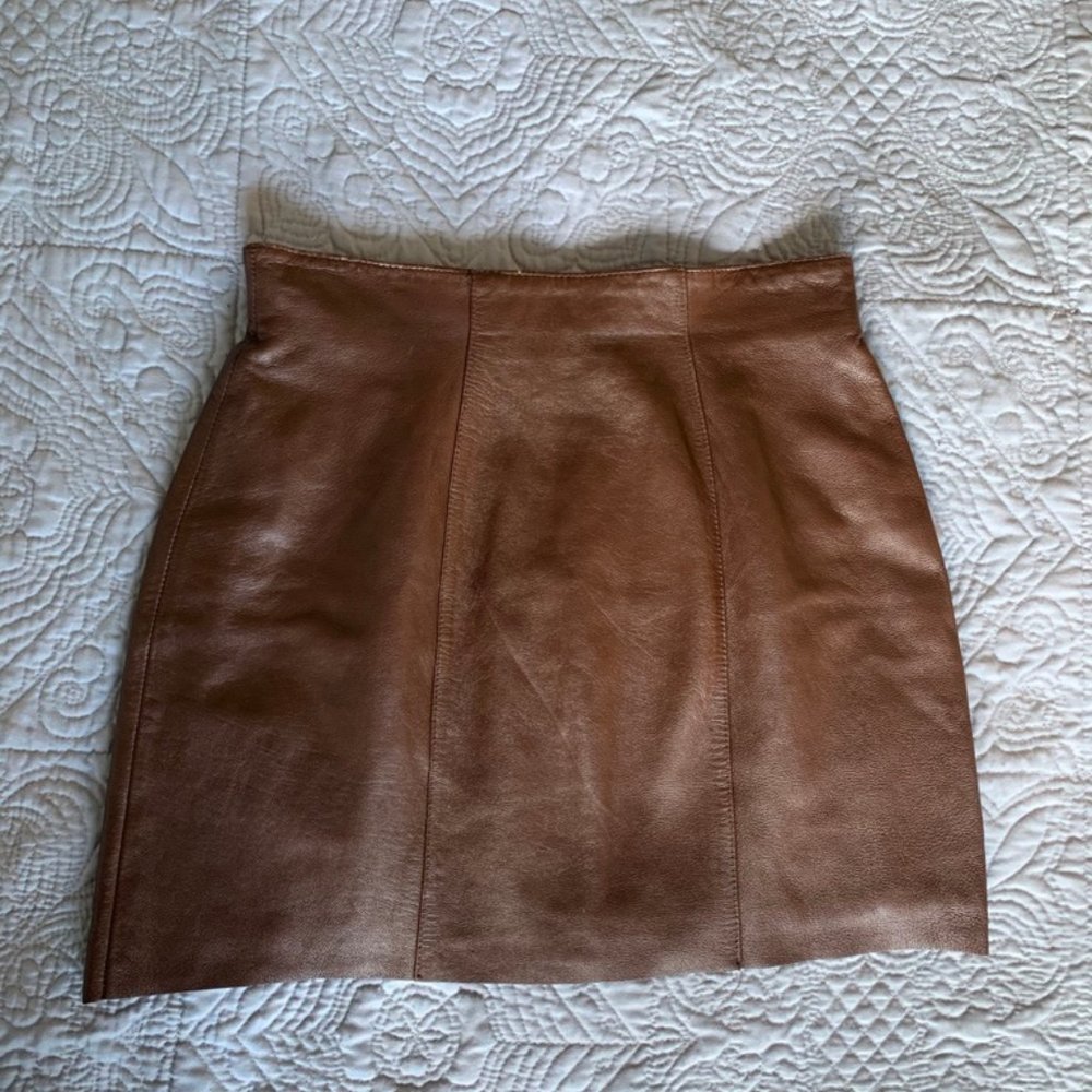 Sustainable Genuine Leather Skirt